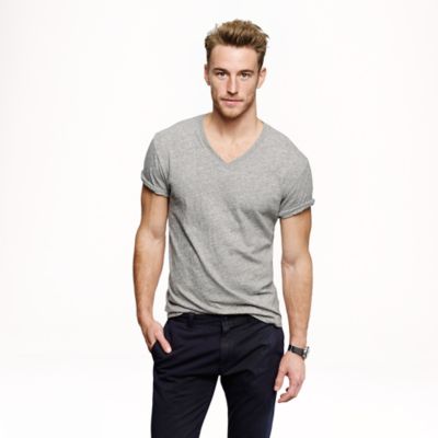 Field knit jasp&eacute; V-neck tee
