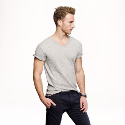 Field knit jasp&eacute; V-neck tee