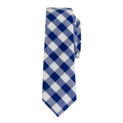Boys' tie in navy gingham