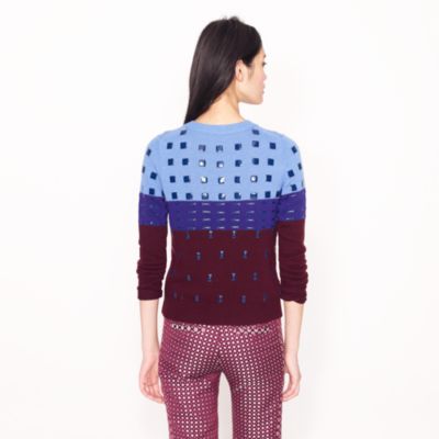 Collection beaded colorblock sweater