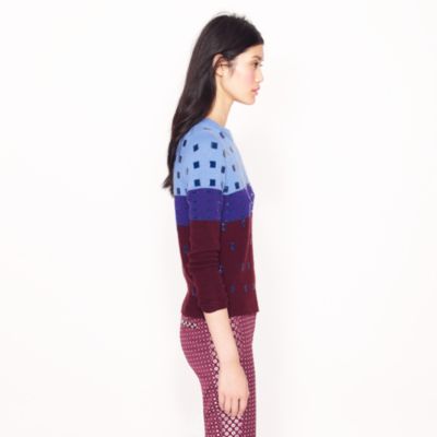 Collection beaded colorblock sweater