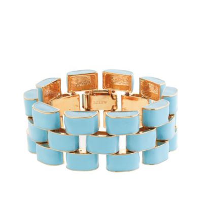Enameled flat-link bracelet
