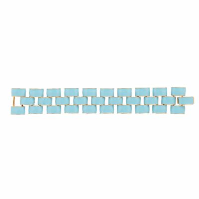 Enameled flat-link bracelet