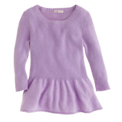 Girls' peplum sweater