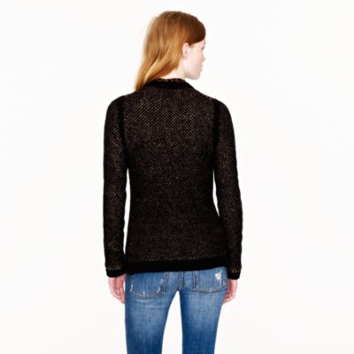 Honeycomb wool sweater-jacket