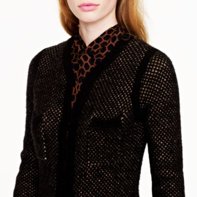 Honeycomb wool sweater-jacket