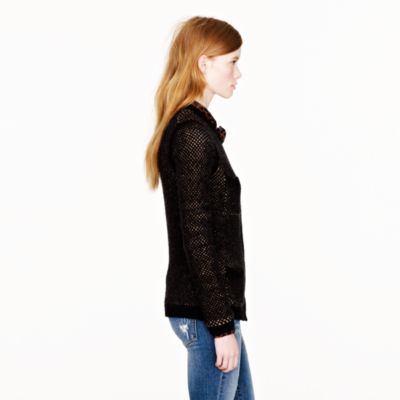 Honeycomb wool sweater-jacket