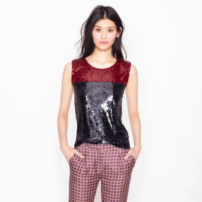 Collection sequin colorblock tank