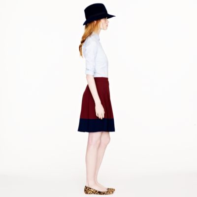 Pleated skirt in colorblock crepe