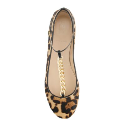 Jayne calf hair T-strap ballet flats