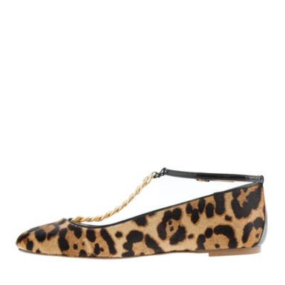 Jayne calf hair T-strap ballet flats