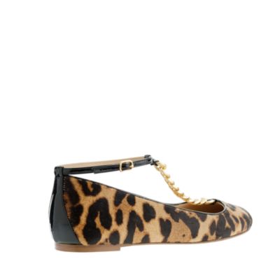 Jayne calf hair T-strap ballet flats