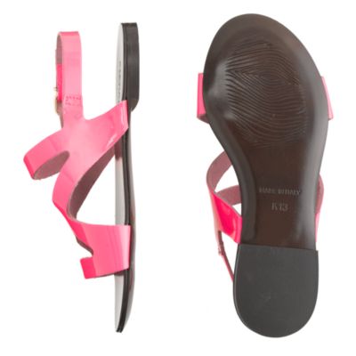 Girls' patent leather flat sandals