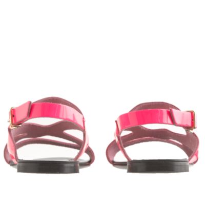 Girls' patent leather flat sandals