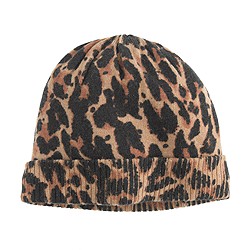 Girls' leopard hat