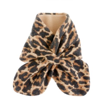 Girls' leopard pull-through scarf