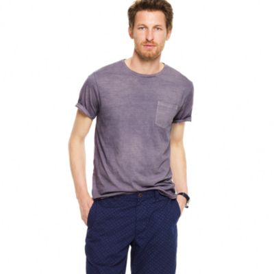Hand-dyed pocket tee in logwood