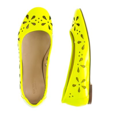 Girls' patent leather eyelet ballet flats