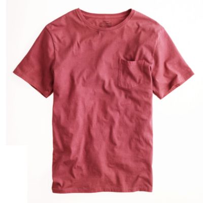 Hand-dyed pocket tee in madder