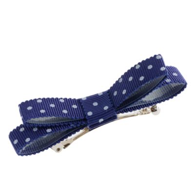 Girls' polka-dot bow barrette