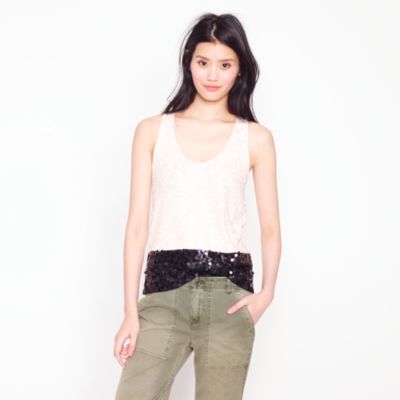 Colorblock sequin tank
