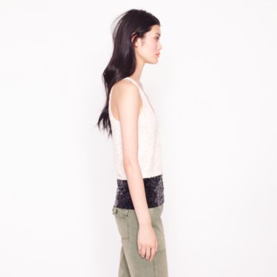 Colorblock sequin tank