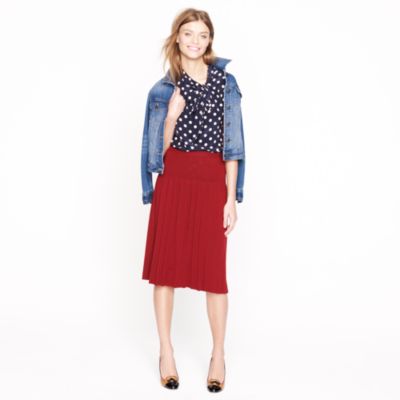 Pleated sweater-skirt