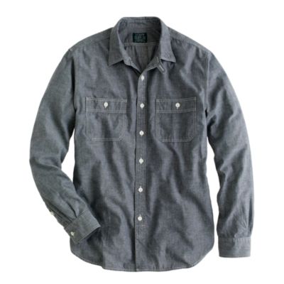 Grey chambray utility shirt