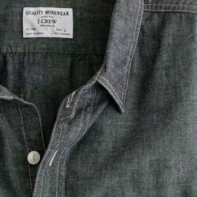 Grey chambray utility shirt