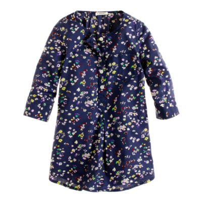 Girls' pocket tunic in vintage floral print