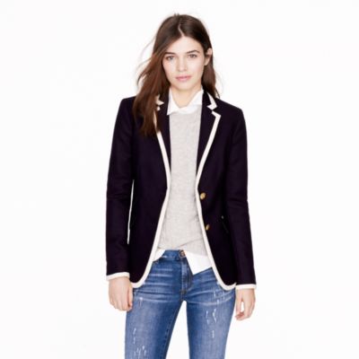 Tipped hacking jacket in double-serge wool