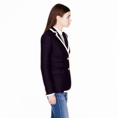 Tipped hacking jacket in double-serge wool