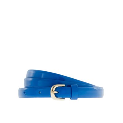 Patent leather skinny belt