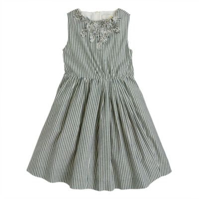 Girls' striped cotton sparkle dress