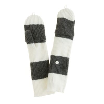 Girls' rugby-stripe glittens