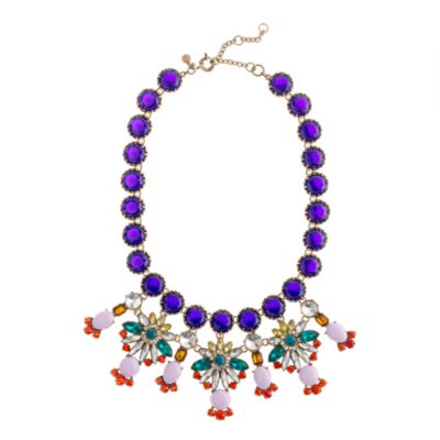 Crystal color statement necklace