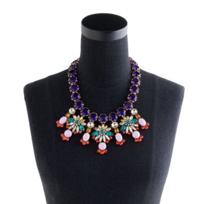 Crystal color statement necklace