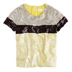 Collection sequin colorblock top