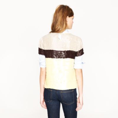 Collection sequin colorblock top