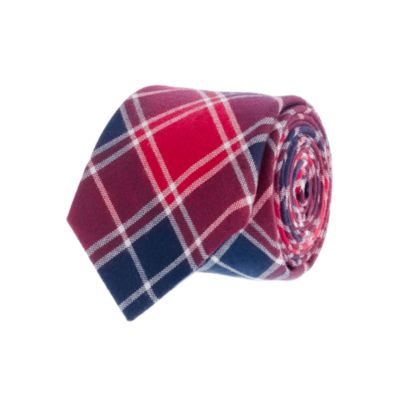 Lattice-plaid oxford cloth tie