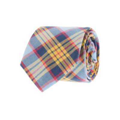 Tartan oxford cloth tie in citrus