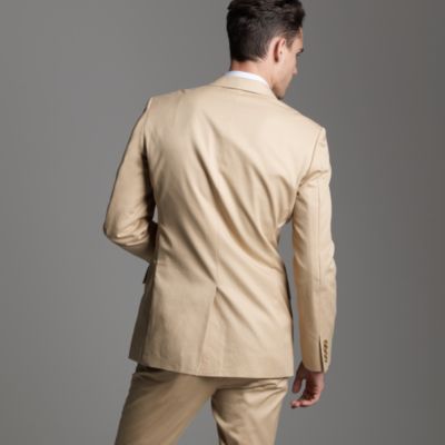 Aldridge two-button suit jacket with center vent in chino