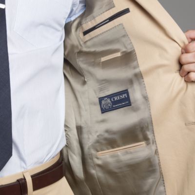 Aldridge two-button suit jacket with center vent in chino