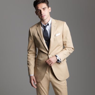 Aldridge two-button suit jacket with center vent in chino