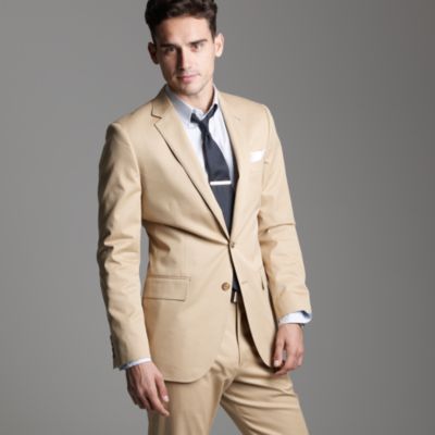 Aldridge two-button suit jacket with center vent in chino