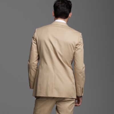 Aldridge three-button suit jacket with center vent in chino