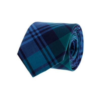 Tartan oxford cloth tie in green