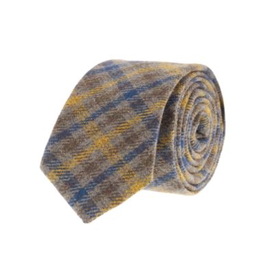 Tricolor tattersall wool tie
