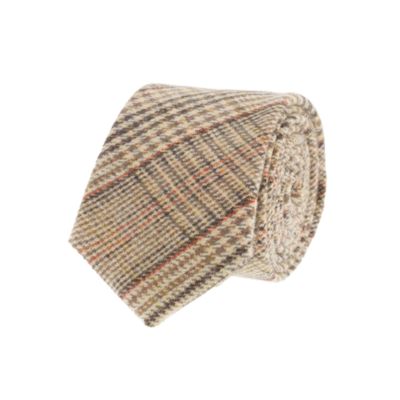 Glen plaid wool tie