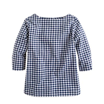 Girls' button-back shirt in gingham